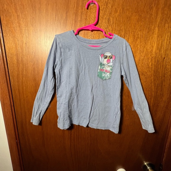 Old navy size S (6-7) light blue penguin long sleeve graphic - Picture 2 of 2